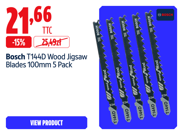 Save 15% Bosch  T144D Wood Jigsaw Blades 100mm 5 Pack 21.66  zł
