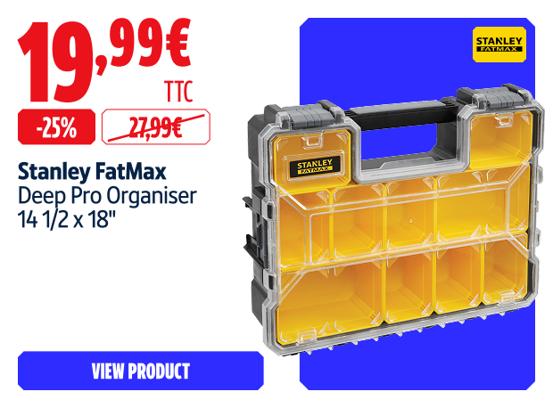  Save 25% Stanley FatMax Deep Pro Organiser 14 12 x 18" 19.99 € 
