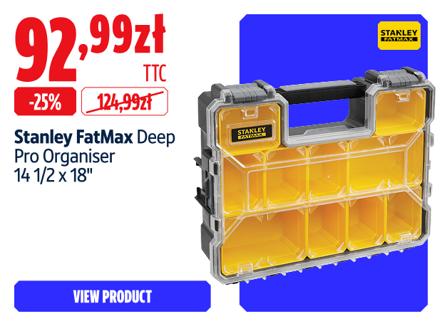 Save 25% Stanley FatMax Deep Pro Organiser 14 12 x 18" 92.99  zł
