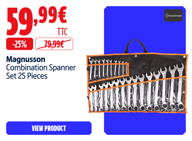  Save 25% Magnusson  Combination Spanner Set 25 Pieces 59.99 € 
