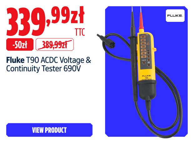 Save 50zł Fluke T90 ACDC Voltage & Continuity Tester 690V 339.99  zł
