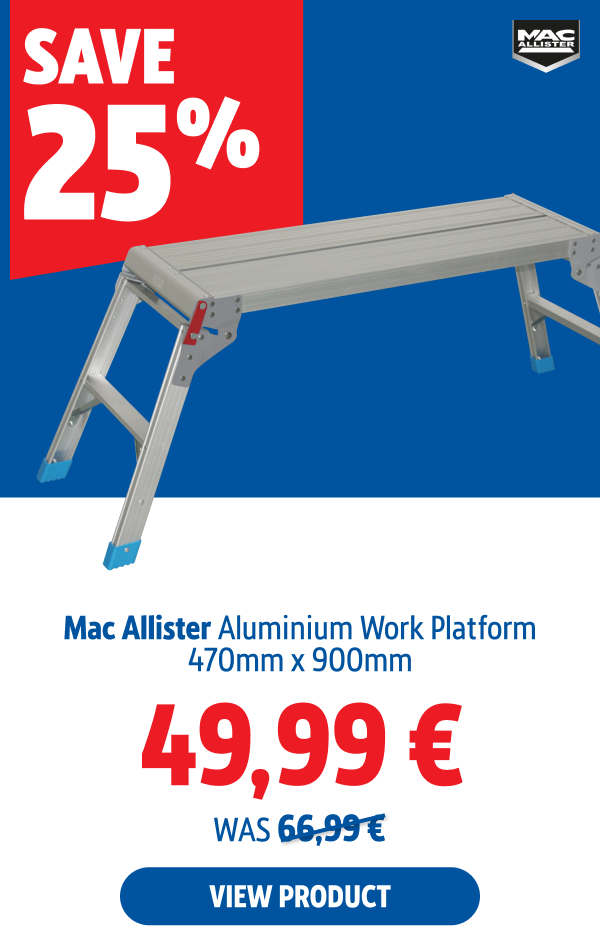 Save 25% Mac Allister Aluminium Work Platform 470mm x 900mm 49.99 € 