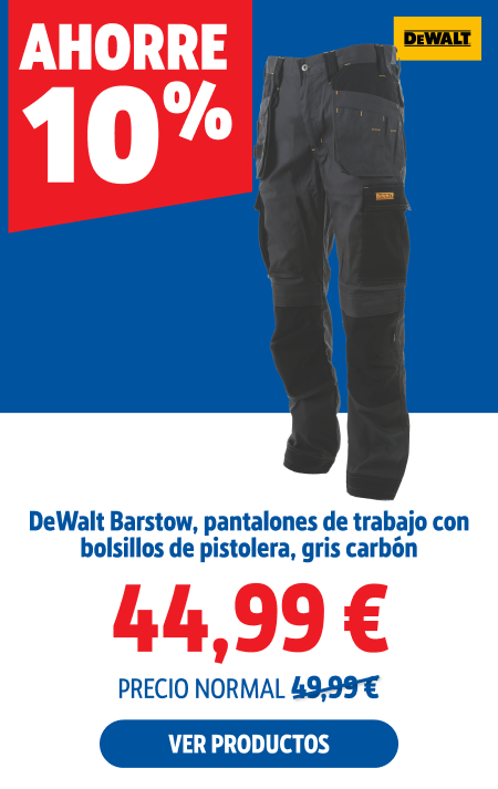 Ahorre 10%, DeWalt Barstow, pantalones de trabajo con bolsillos de pistolera, gris carbón, 44.99 €