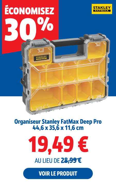 économisez 30%, Organiseur Stanley FatMax Deep Pro 44,6 x 35,6 x 11,6 cm, 19.49 €