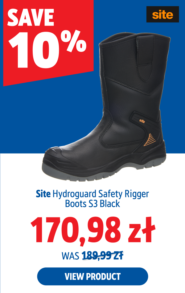 Save 10% Site Hydroguard Safety Rigger Boots S3 Black 170.98  zł

