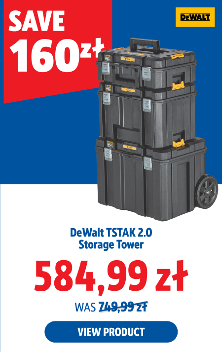 Save 160zł, DeWalt TSTAK 2.0 Storage Tower, 584.99zł
